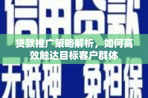 东源贷款推广策略解析，如何高效触达目标客户群体
