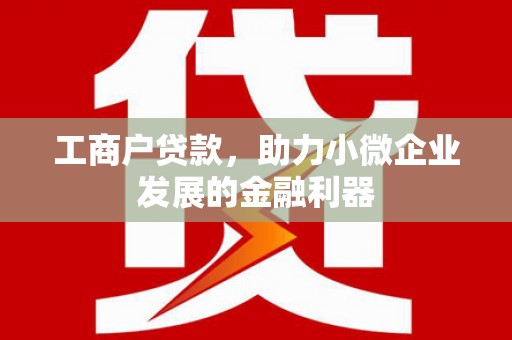 东源工商户贷款，助力小微企业发展的金融利器
