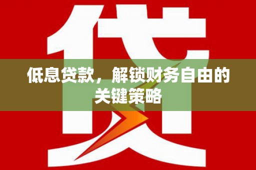 东源低息贷款，解锁财务自由的关键策略