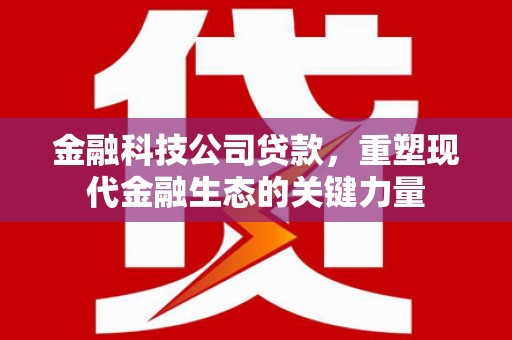 东源金融科技公司贷款，重塑现代金融生态的关键力量